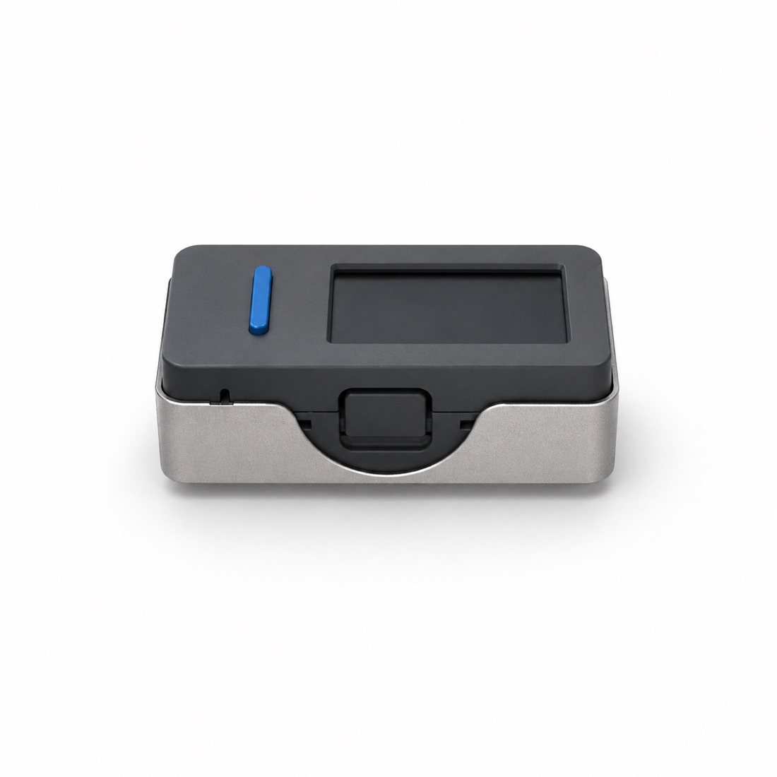 ShotCounter Gerät von der Seite mit Display und Knopf